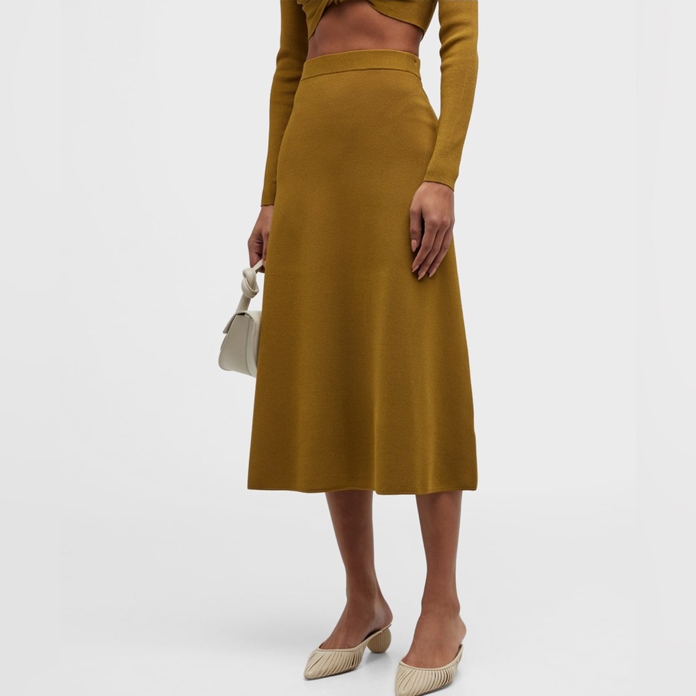 Tove Green Lea Knitted Midi Skirt